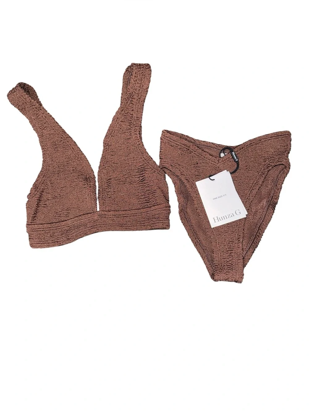 HUNZA G Angel Crinkle Two Piece Swimsuit